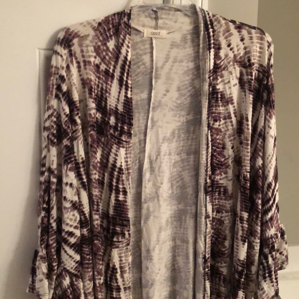 Purple white and gray cardigan